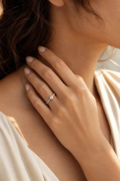 Sterling Silver Round Cubic Zirconia Ring
