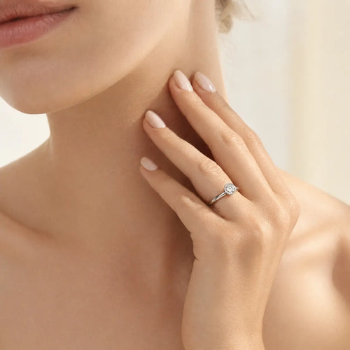Sterling Silver Bezel-Set Solitaire Ring
