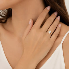 Yellow Gold Oval Cubic Zirconia Ring