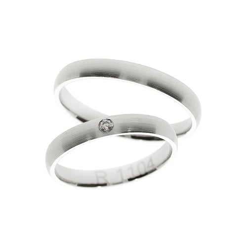 Matte classsic white gold wedding band