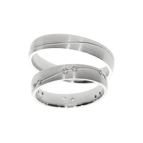 Matte white gold wedding band