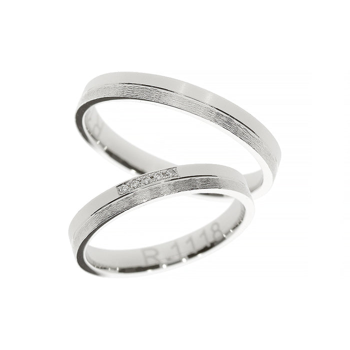 Weißgoldring mit mattiertem und hochglänzendem Finish