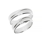 White gold wedding wave ring