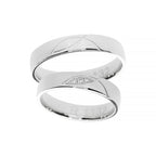 White gold wedding ring with leaf design