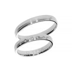 Thin matte white gold wedding ring