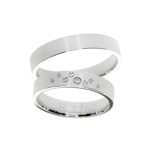 White gold wedding ring with or without stones