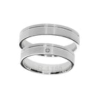 White gold wedding ring with polished finish