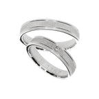 White gold wedding ring with matte center