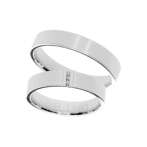 White gold tension set wedding ring