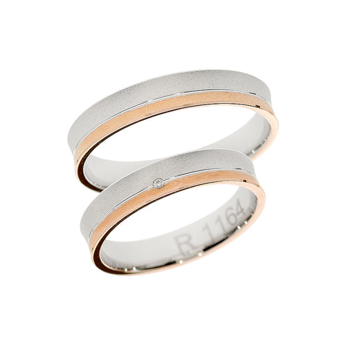 Dual tone gold solitaire wedding ring