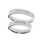 White gold wedding ring with line design