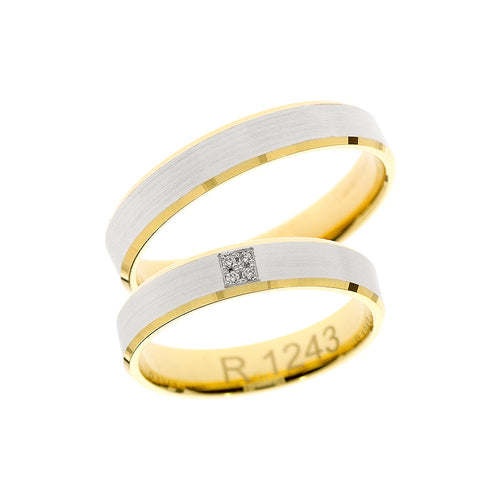 White and yellow gold wedding ring