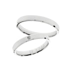 White gold wedding ring with falling edges