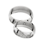 White gold wedding ring with diamond