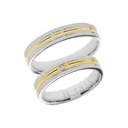 Two-tone gold wedding ring with diamond option