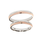 White and rose gold elegant wedding band