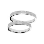 White gold wedding ring with matte stripe