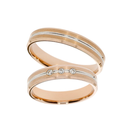 Two-tone square wedding band