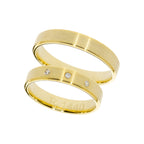 Sparkling matte yellow gold wedding band