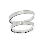 Square-shaped white gold wedding ring