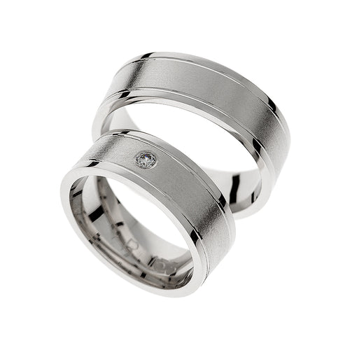 White gold wedding ring massive design