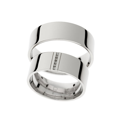 White gold wide wedding ring