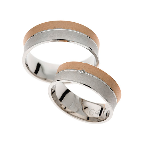 Massive shiny white and rose gold rings