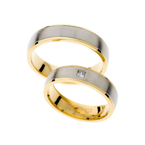 Elegant yellow and white gold wedding ring