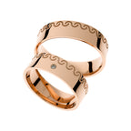 Elegant wide rose gold wedding ring