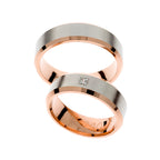 Solitaire dual tone gold wedding ring