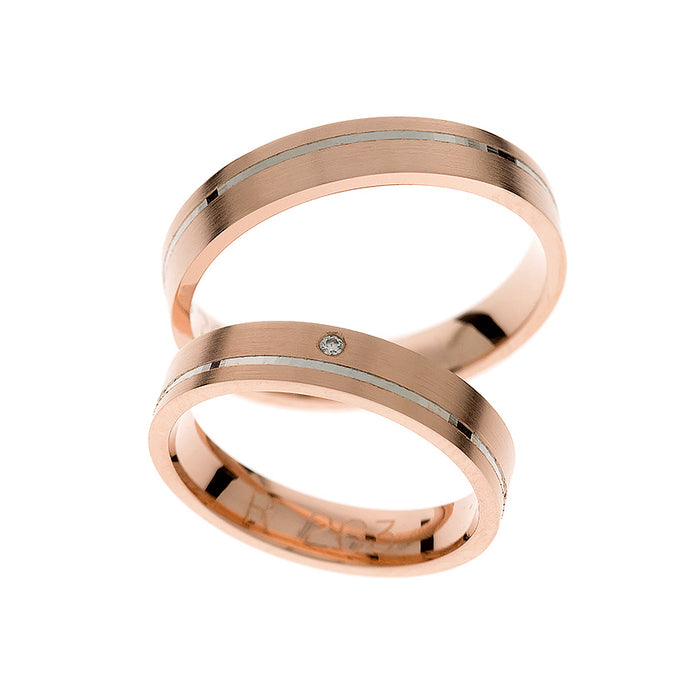 Anillos de boda de oro rosa y blanco