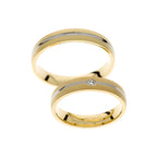 Yellow and white gold wedding rings