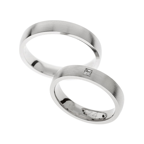 White gold princess cut wedding ring