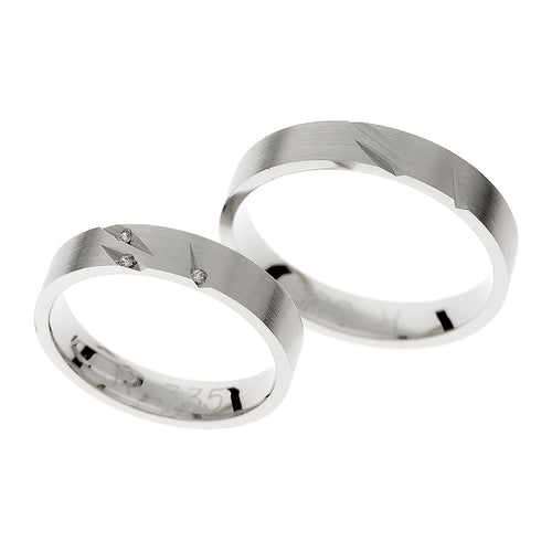 Stylish white gold wedding rings