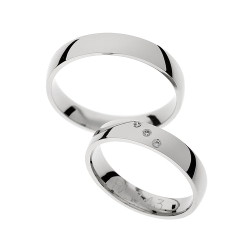 White gold wedding rings set