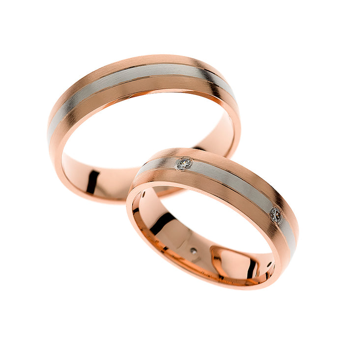 Anillos de boda eternos de oro rosa y blanco