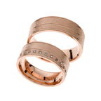 Wide rose gold wedding rings