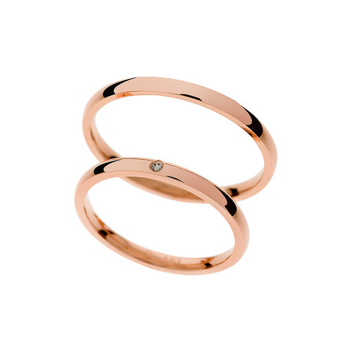 Tiny classic rose gold wedding rings