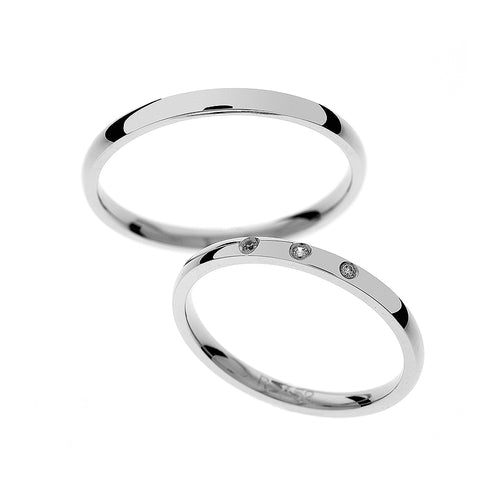 Thin elegant white gold rings