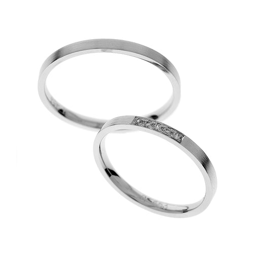 Thin white gold wedding rings