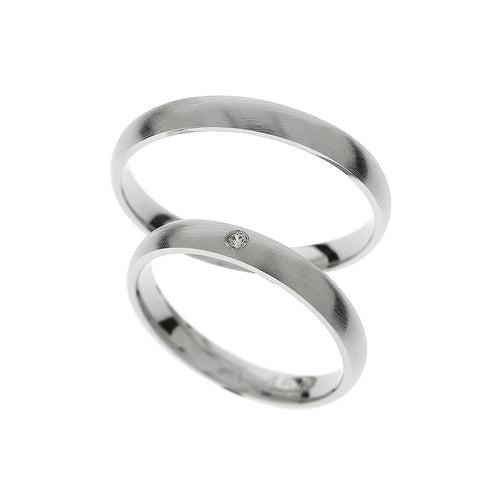 Elegant matte white gold rings