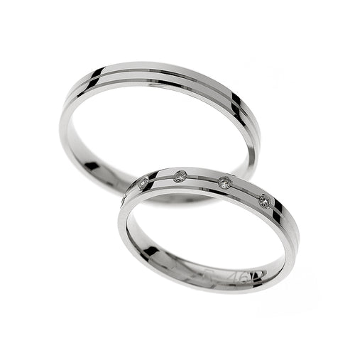 Thin polished white gold wedding ring