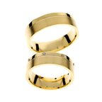 Massive combination yellow gold wedding rings