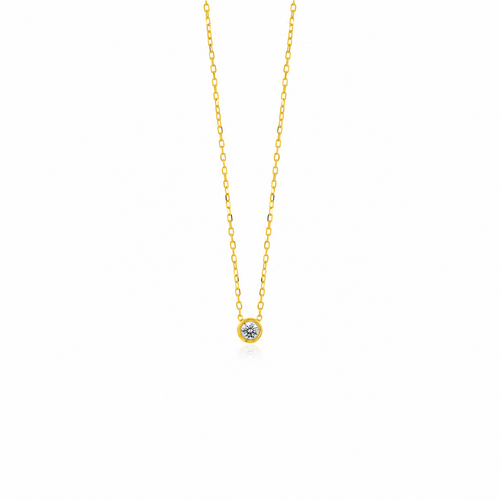 White Gold Diamond Solitaire Necklace
