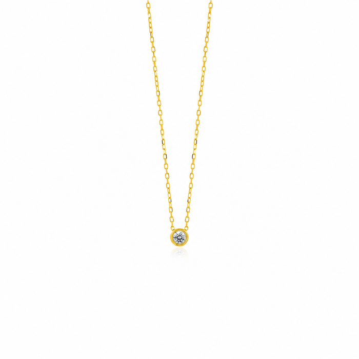 White Gold Diamond Solitaire Necklace