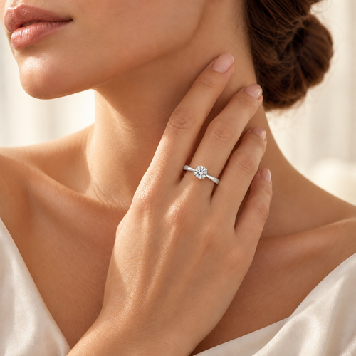 White Gold Lab-Grown Diamond Solitaire Ring
