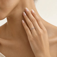 Sterling Silver Infinity Pavé Ring