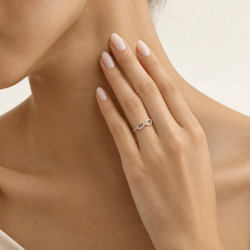 Sterling Silver Infinity Pavé Ring