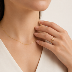 Minimalist Yellow Gold Cross Ring
