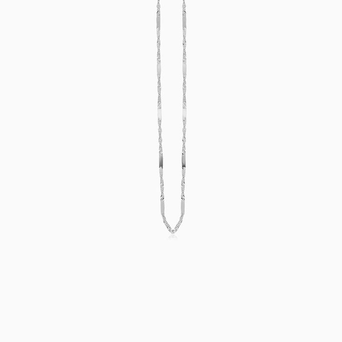 14K White Gold Twisted Singapore Chain Necklace